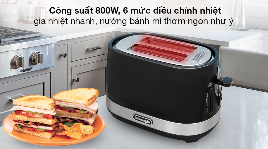 Máy nướng bánh mì Delonghi CTLA2103.BK