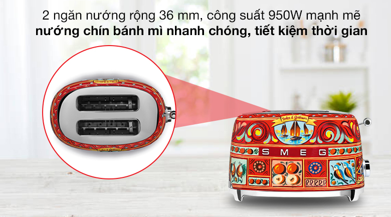 Ngăn nướng - Máy nướng bánh mì Smeg D&G TSF01DGEU (535.43.680) Ngăn nướng - Máy nướng bánh mì Smeg D&G TSF01DGEU (535.43.680)