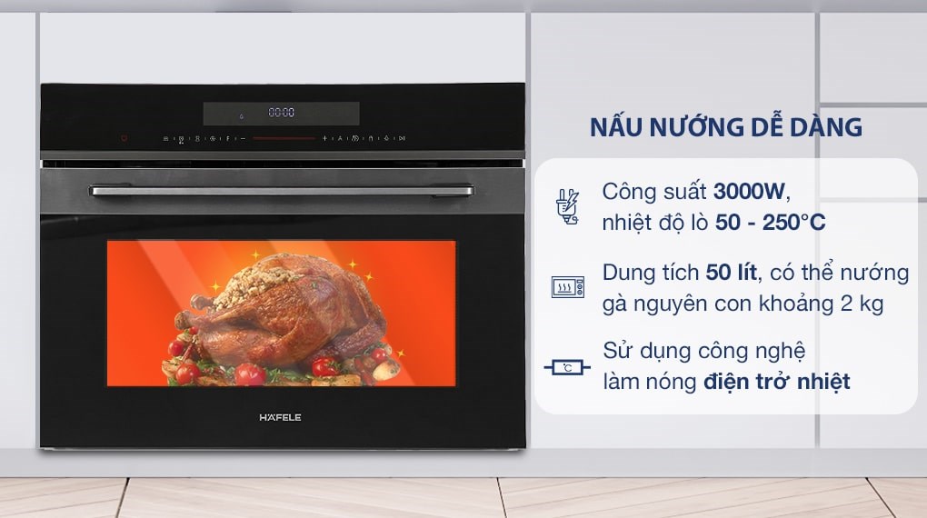 Lò nướng kết hợp vi sóng lắp âm Hafele HCO-8T50A (538.01.431) 50 lít