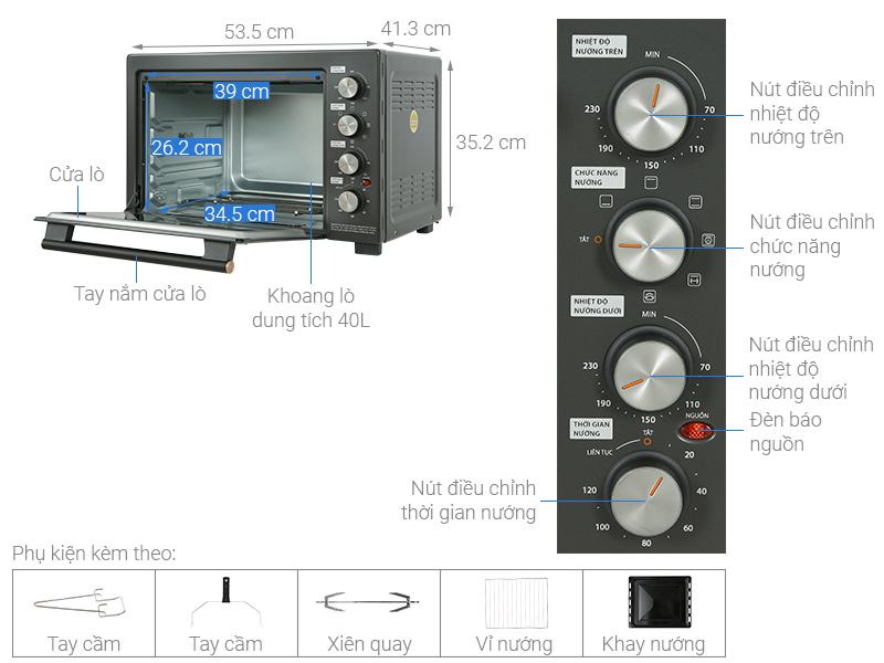 Lò nướng Toshiba TL-MC40EZF(GR) 40 lít