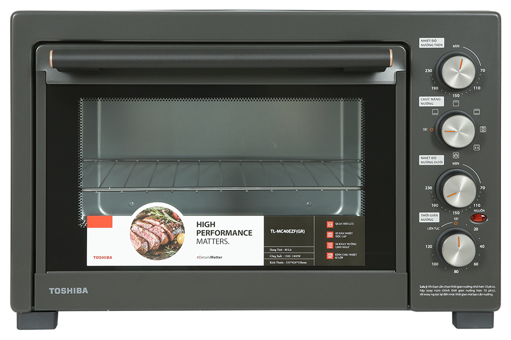 Lò nướng Toshiba TL-MC40EZF(GR) 40 lít Màu Đen