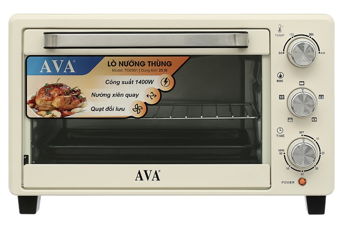 Lò nướng AVA TO2501 25 lít Màu Kem