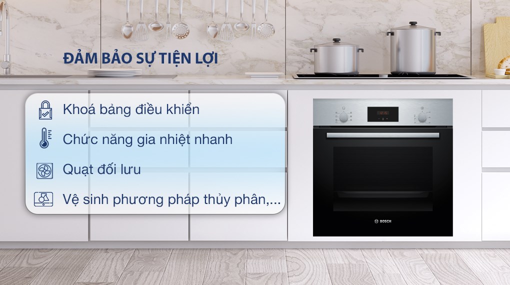 Lò nướng âm Bosch HMH.HBF133BS0A 66 lít