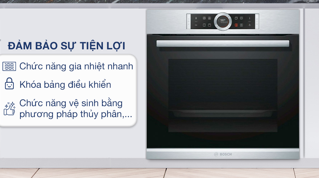 Lò nướng lắp âm Bosch HMH.HBG633BS1A 71 lít - Tiện ích