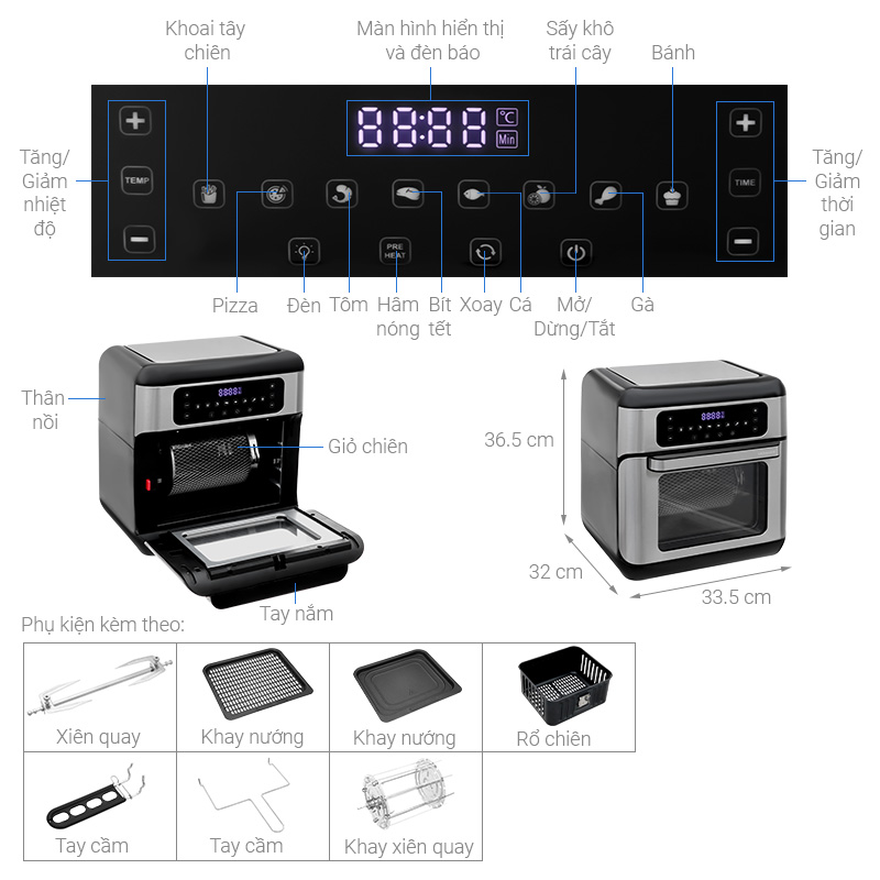 Lò nướng Lock&Lock EJF291BLK 10 lít