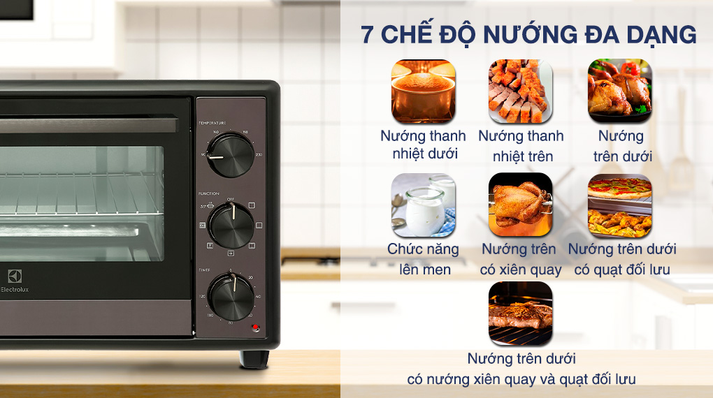 Lò nướng Electrolux EOT3218XG 32 lít - Chế độ nướng