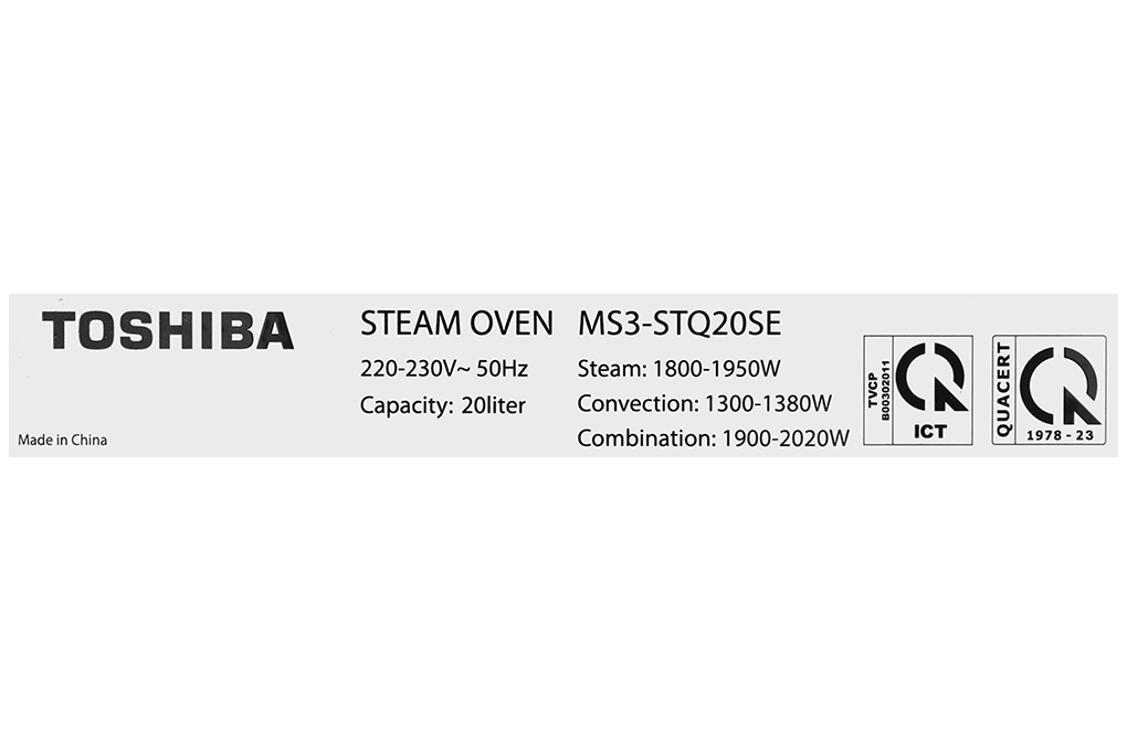 Lò nướng có hấp Toshiba MS3-STQ20SE(BK) 20 lít Màu Đen