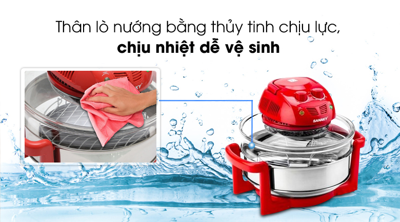 Lò nướng thuỷ tinh Sanaky 188 15 lít