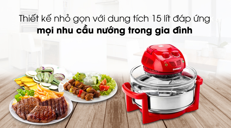 Lò nướng thuỷ tinh Sanaky 188 15 lít