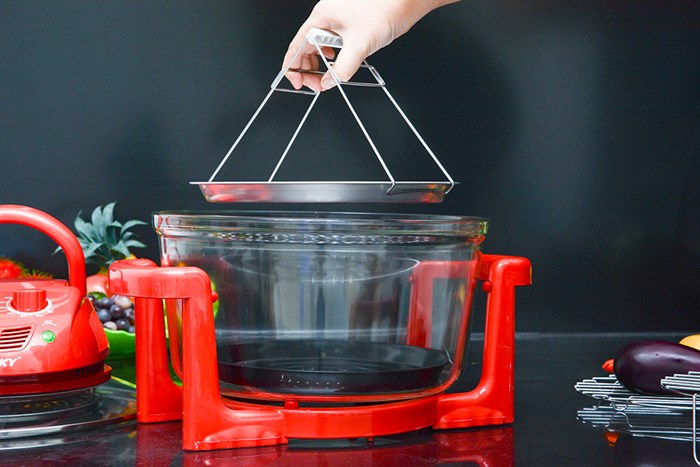 Lò nướng thuỷ tinh Sanaky 188 15 lít Màu Đỏ