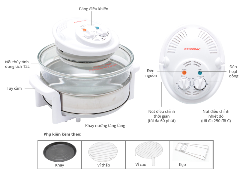 Lò nướng Pensonic PRO-911 12 lít