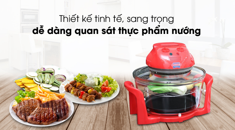 Lò nướng thủy tinh Sunhouse SH 410 12 lít Đỏ
