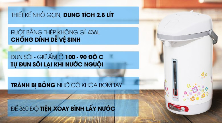 Bình thủy điện Sharp KP-31BTV- CU 2.8 lít