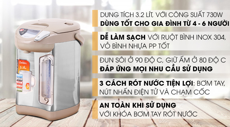 Bình thủy điện Delites EKA-5.0F 3.2 lít - 6