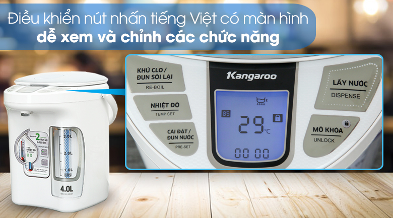 Bình thủy điện Kangaroo KG4K1 4 lít