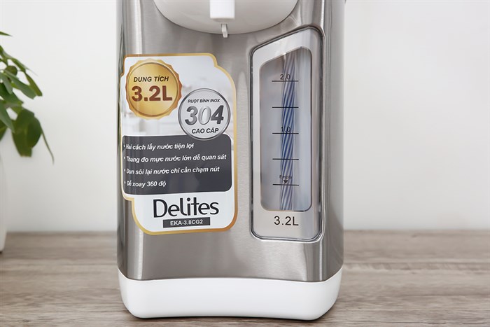Bình thủy điện Delites EKA-3.8CG2 3.2 lít Màu Bạc