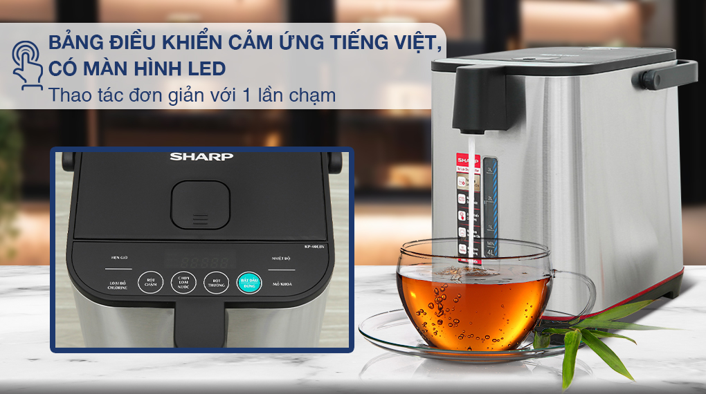 Bình thủy điện Sharp KP-40EBV-ST 4 lít - Bảng điều khiển