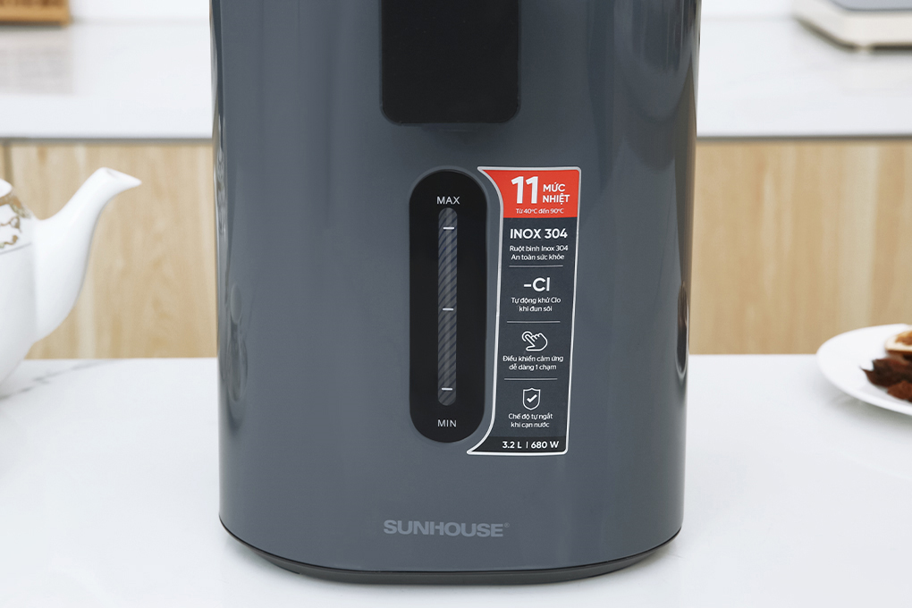 Bình thủy điện Sunhouse SHD1440 3.2 lít Màu Xám