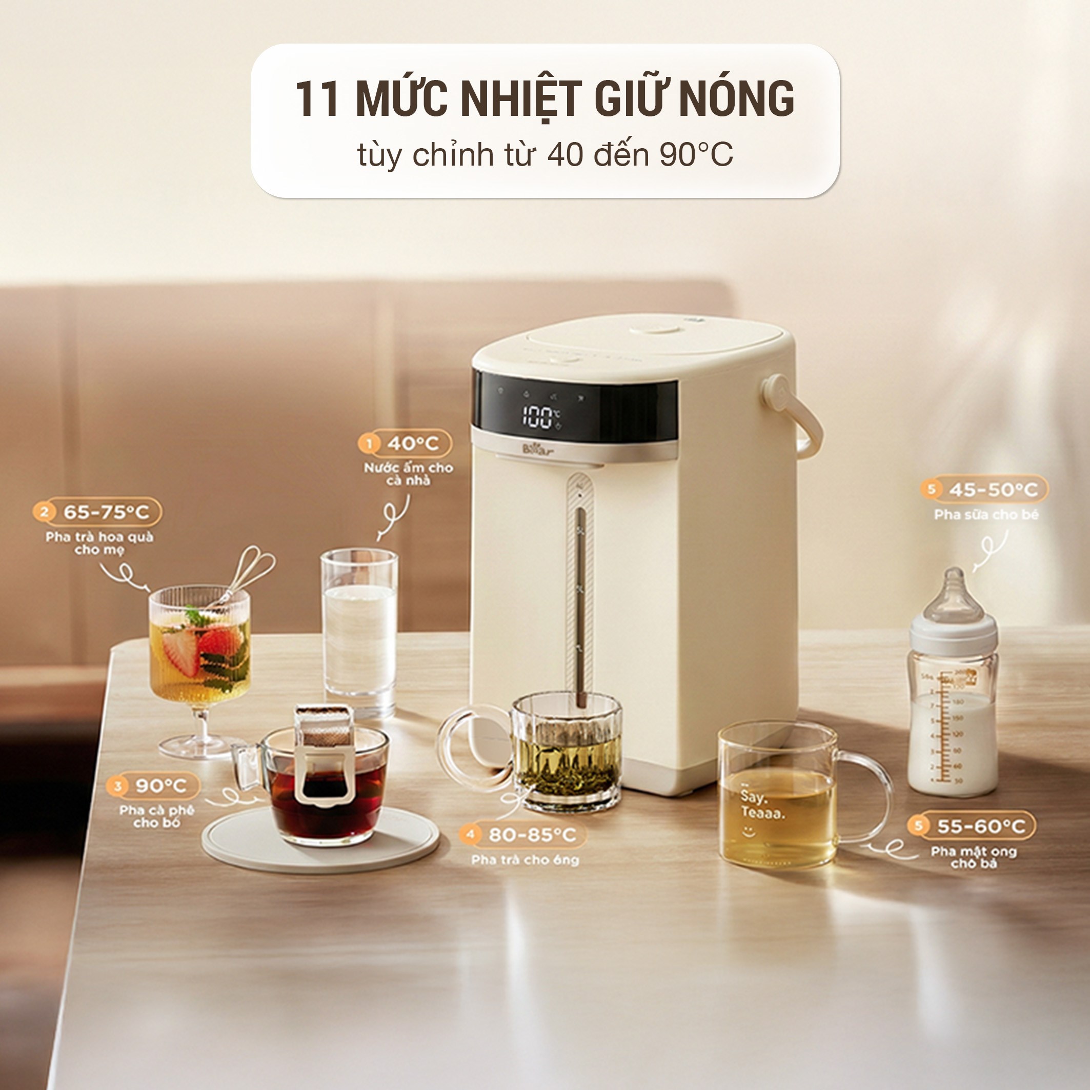 Bình thuỷ điện Bear EWB-5H50C62 5 lít