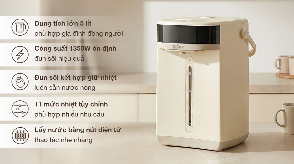 Bình thuỷ điện Bear EWB-5H50C62 5 lít