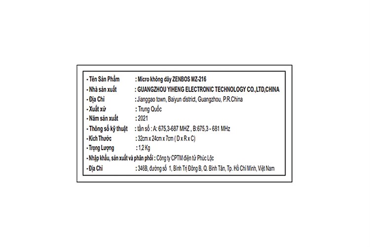 Cặp micro không dây Zenbos MZ-216 Màu Đen - Vàng