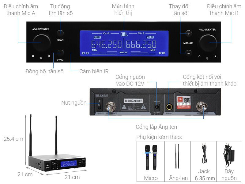 Micro không dây JBL VM200