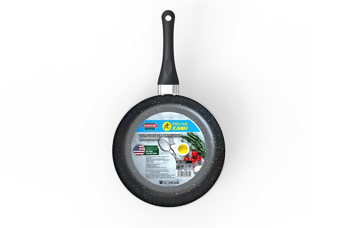 Chảo nhôm chống dính vân đá đáy từ 20 cm Sunhouse SH1120MX Màu Xám