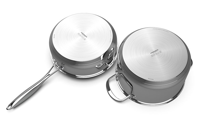 Bộ nồi chảo inox đáy từ Hawonkoo CWH-030 Màu Inox
