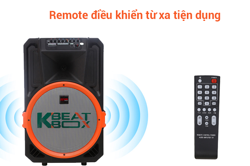 Điều khiển từ xa dễ dàng tùy chỉnh - Loa kéo karaoke Acnos KB39U 300W