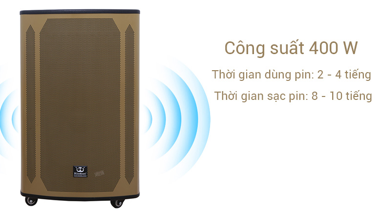 Công suất 400 W mạnh mẽ trên Loa kéo Rinton PL-5