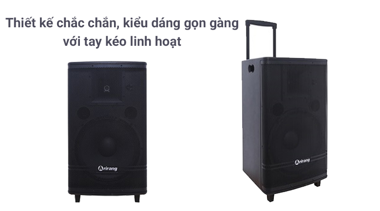 Kiểu dáng gọn gàng, chắc chắn trên Loa kéo karaoke 600 W Arirang MK-36