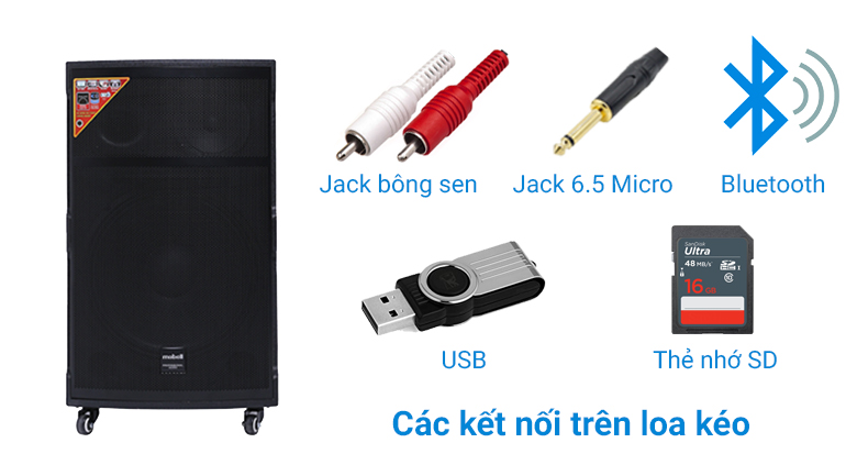 Hỗ trợ kết nối trên Loa kéo Karaoke Mobell K1501