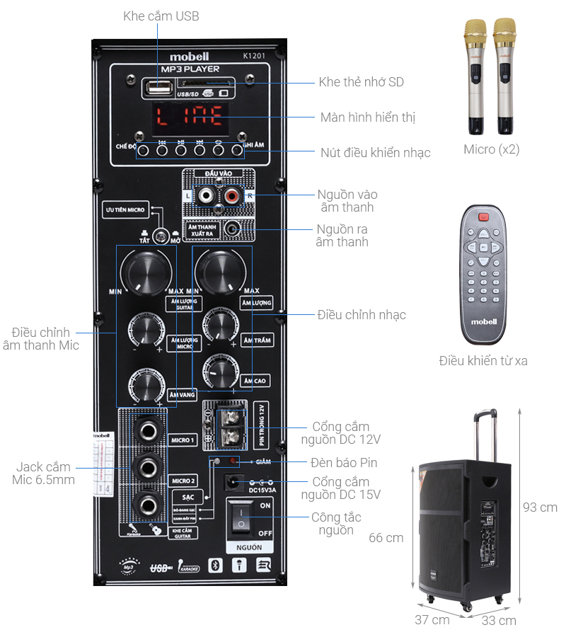 Giới thiệu về Loa Kéo Mobell K1201