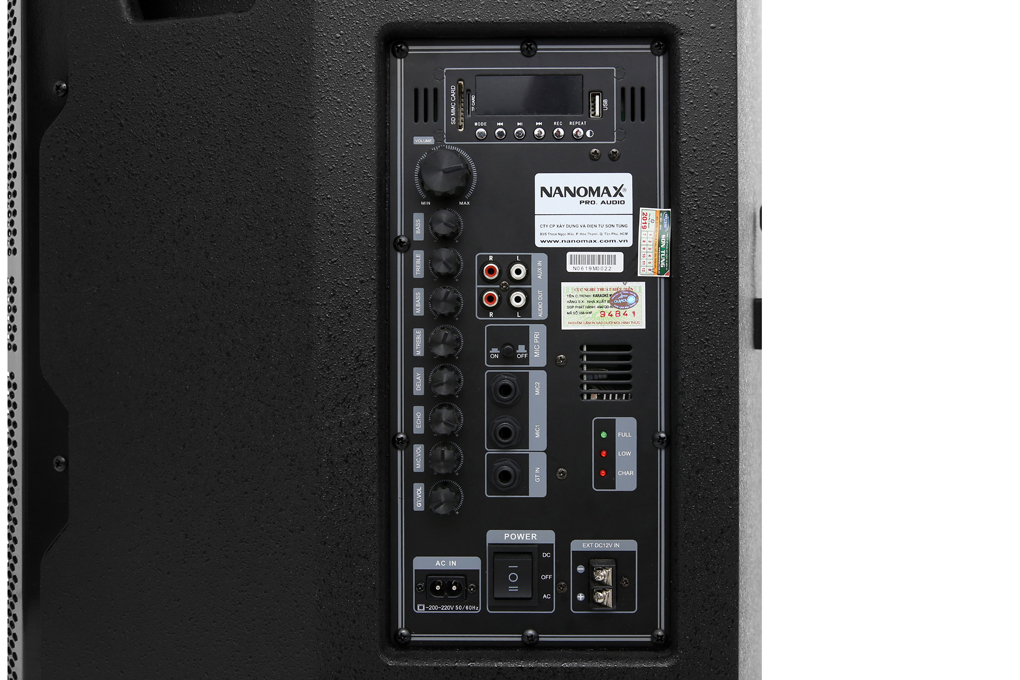 Loa kéo Karaoke Nanomax SK-15A10 600W Màu Đen
