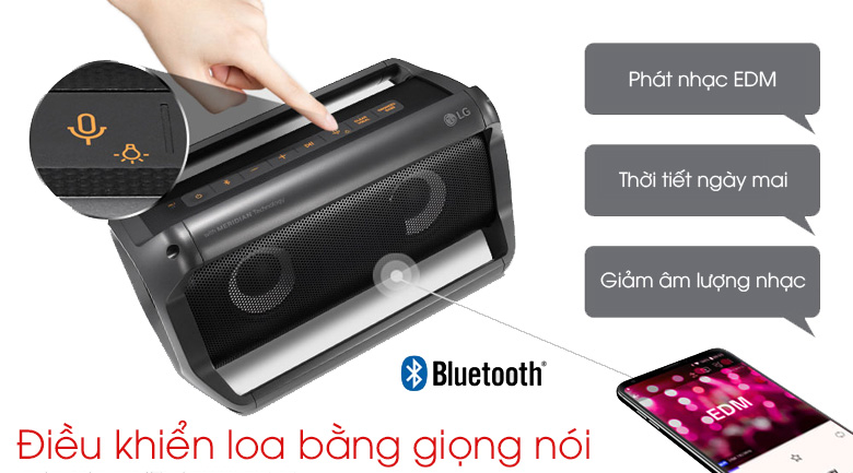 Điều khiển Loa Bluetooth LG PK5 bằng giọng nói