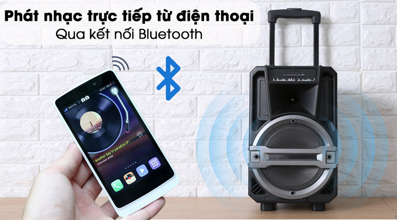 Loa Kéo Bluetooth Karaoke Enkor L0810K Đen 25W