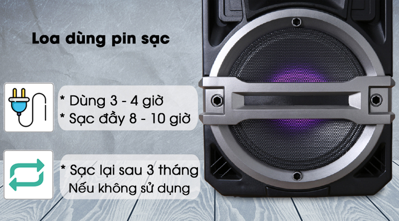 Loa Kéo Bluetooth Karaoke Enkor L0810K Đen 25W