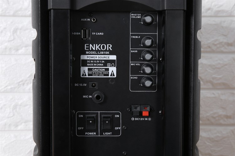 Loa Kéo Bluetooth Karaoke Enkor L0810K Đen 25W Màu Đen