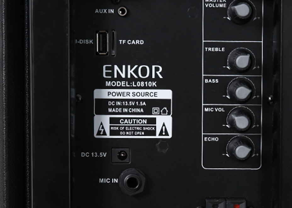 Loa Kéo Bluetooth Karaoke Enkor L0810K Đen 25W - 13