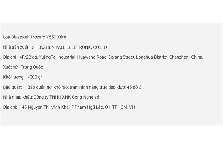 Loa Bluetooth Mozard Y550 Xám Màu Xám