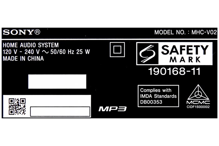 Dàn âm thanh Hifi Sony MHC - V02 Màu Đen