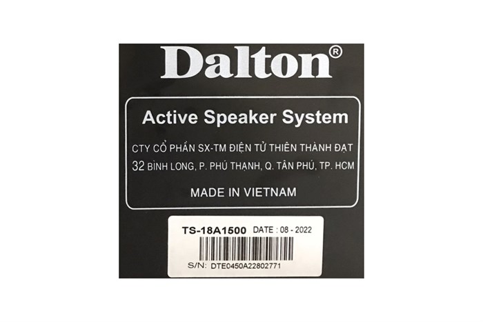 Loa điện karaoke Dalton TS - 18A1500 1200W Màu Đen