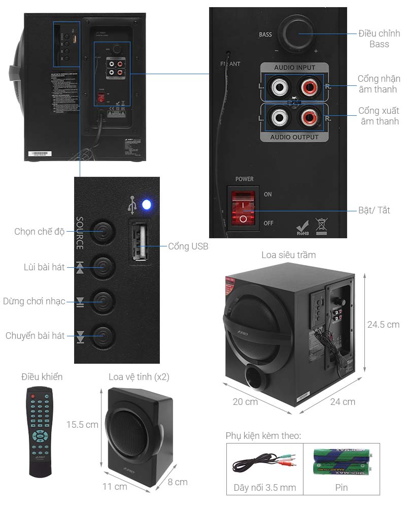 Loa vi tính Bluetooth Fenda A140X Đen