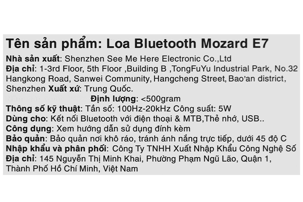 Loa Bluetooth Mozard E7 - 35