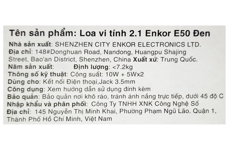 Loa vi tính Enkor E50 Đen Màu Đen