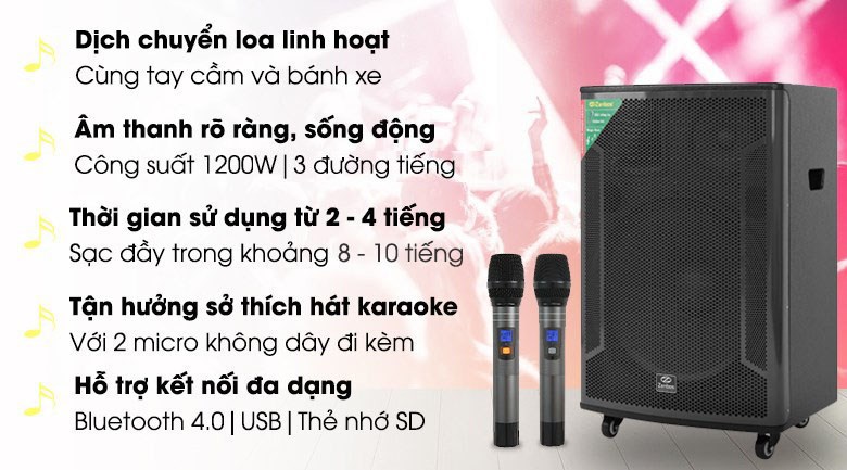 Loa kéo karaoke Zenbos K-360 1200W hover