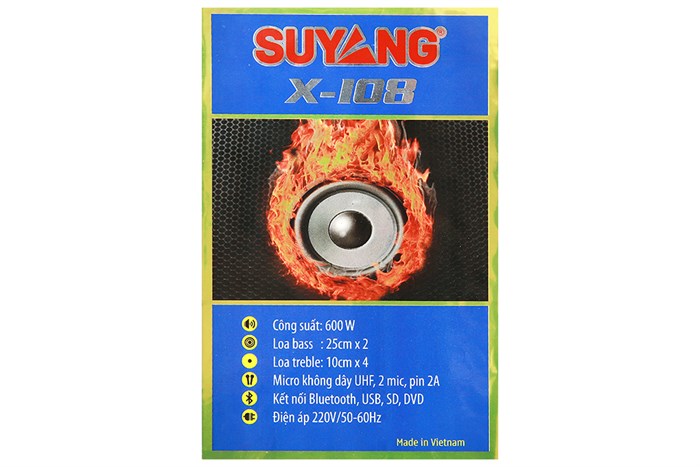 Loa điện karaoke SuYang X-108 600W Màu Đen - Xám