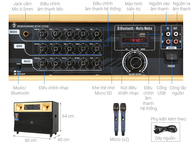 Loa điện karaoke SuYang X-128 850W