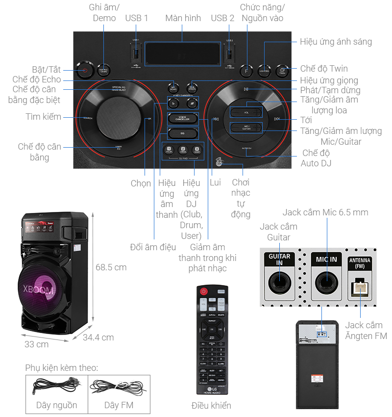 Loa điện karaoke LG Xboom RN5 300W