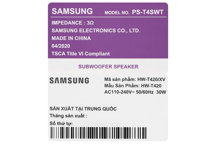 Bộ loa thanh Samsung HW-T420 150W Màu Đen